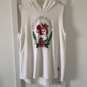 Athletic hoodie tank - plus size 1XL